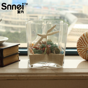 梅花储物罐美式乡村花瓶简约卧室现代时尚家居装饰品透明玻璃花器