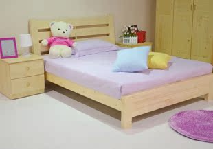 松木床 实木床 儿童床 成人床单人床1米1.2米双人床1.5米