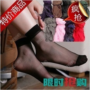 特价批发水晶丝袜短丝袜黑色隐形透肉色短筒袜女士防勾丝对对袜