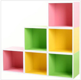 百变彩色魔方小柜子 书柜 小格子 书架 书橱 自由组合 玩具收纳柜