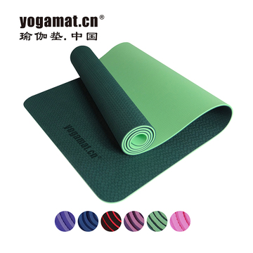 yogamat.cn加长男士健身垫仰卧起坐tpe孕妇瑜伽垫配防水包6mm包邮