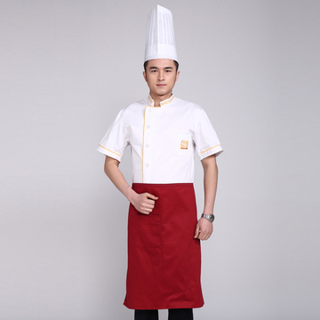 MY16夏季新款酒店工作服 厨师服短袖 饭店餐厅男女厨师工作制服