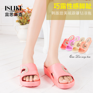 新款女士拖鞋夏季韩版休闲室内外透气凉鞋居家中跟防滑塑料凉拖鞋
