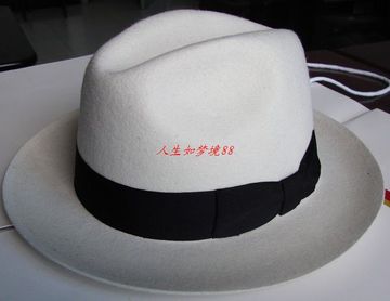 2091号100%羊毛高档时尚流行富绅绅士礼帽白色黑色春秋冬季帽子