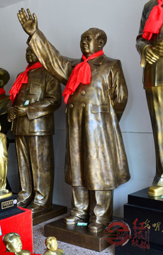 大型毛主席纯铜铜像 毛泽东真人比例雕像 1米83全身挥手背手像
