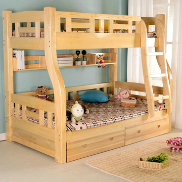 儿童床 实木双层床子母床 高低床 特价松木上下床
