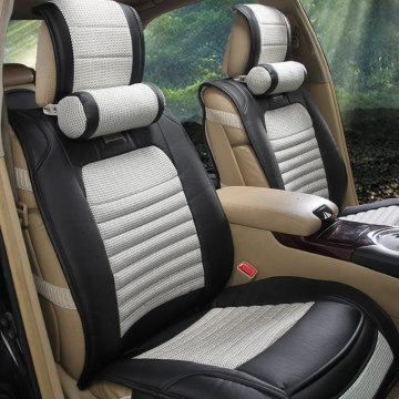 新款汽车四季通用坐垫汽车用品内饰品皮革全包围座位套带头枕正品