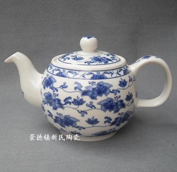 景德镇青花陶瓷茶壶 凉水壶 冷水壶 泡茶壶 釉中彩大茶壶
