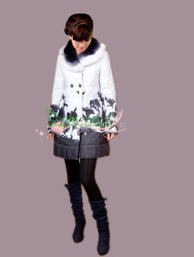 2014女装冬季外套正品修身韩版潮冬装艾琳娜羽绒服女长款E104C174