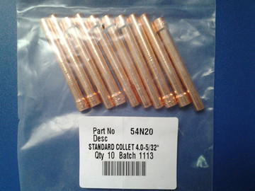 氩弧焊WP-17/18/26 4.0mm钨针夹，FW402P170505，54N20，10个/袋