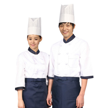 FC02酒店宾馆厨师工作服男女厨师服长袖餐厅服务员服装可印LOGO