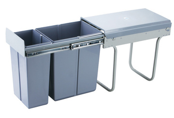 掌柜推荐厂家直销 全新简洁式不锈钢双桶橱柜垃圾桶 10升 20升