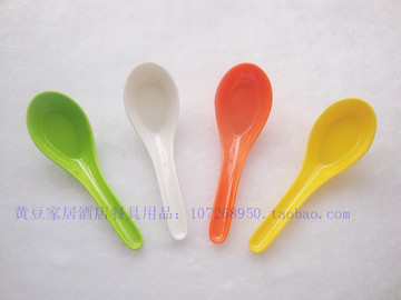 勺子 可爱糖果色汤勺/调羹/饭勺/粥勺 塑料密胺美耐皿餐具批发