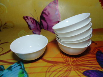 3.5寸白胎骨瓷反口碗 纯白陶瓷碗 白乎碗