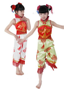 六一儿童节儿童民族演出服装少儿舞蹈演出服装漂亮中国结1209