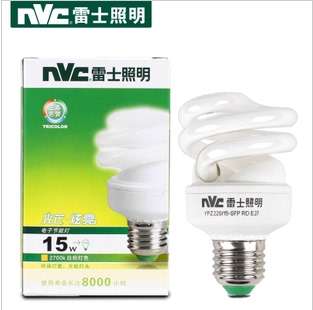 nvc雷士照明螺旋节能灯螺口E27E14 5W8W12W15W18W23W冷暖中性光