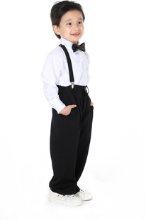 六一儿童演出服装男童 花童小礼服表演服长袖白衬衫背带套装韩版