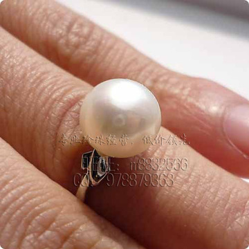 淡水珍珠天然珍珠未镶嵌指环铜戒指手饰