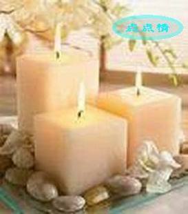 精致方形蜡烛 纯色工艺蜡烛 无味 浪漫家居装饰精品 米白色蜡烛组