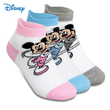 迪士尼儿童船袜卡通米奇宝宝袜春秋款纯棉薄款袜子中大男女童短袜