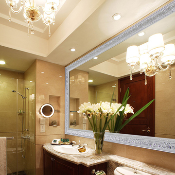 天鸿 高品质奢华欧式浴室镜子 防水卫浴镜卫生间镜子 包邮 w3016