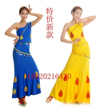 傣族孔雀舞蹈演出服装葫芦丝表演服装泼水节傣族民族服装女装