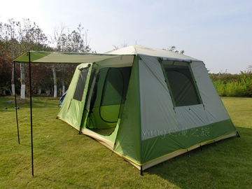 四季户外旅游装备露营双层两室一厅遮阳棚防爆雨棚8-10多人大帐篷