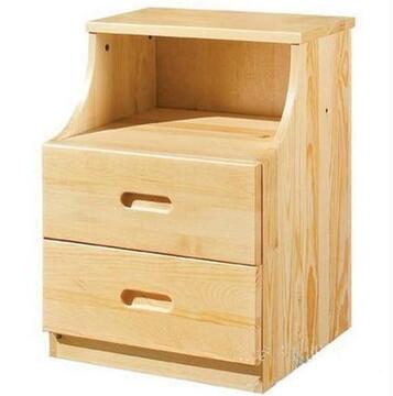 松木圆弧床头柜 实木床头柜 卧室储物柜
