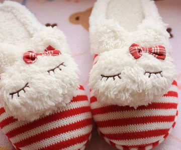 正品包邮 卡通可爱玛丽莲萌兔冬季保暖居家棉拖鞋 米菲兔地板拖鞋