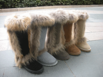 澳洲雪地靴 5815羊毛一体雪地靴 狐狸毛雪地靴 高筒女靴 保暖靴