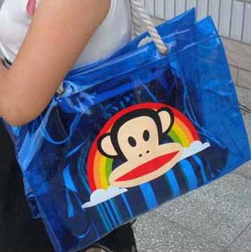 2014新款果冻包包 大嘴猴女包 洗浴单肩包 女士透明塑料手提包