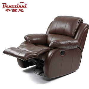 本兹尼#2926 高包容感头层皮单人功能沙发 真皮摇椅 躺椅沙发