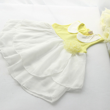 2014夏季新款女童连衣裙韩版公主裙娃娃领花朵背心裙中小童裙子