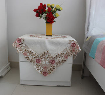 绣花镂空高档床头柜罩床头柜盖布床头柜防尘罩万用盖巾