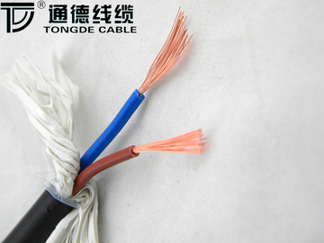 通德牌 电线电缆 RVV 2*0.5 软护套线信号线 电源线 监控电源线