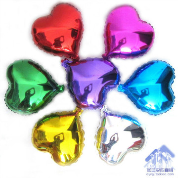 气球 糖果色心形铝膜气球婚礼生日庆典节日活动装饰氢气气球批发