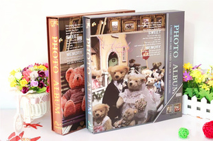 卡通韩版婚礼熊系列相册 6寸480张加8寸10张插页式盒装影集相册本