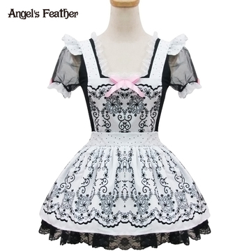 【Angel's Feather】lolita复古西欧风印花公主裙cosplay女仆装