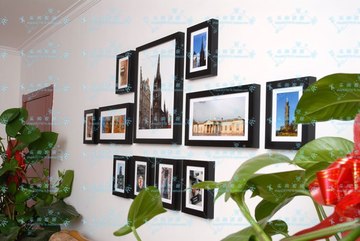 客厅11框系列照片墙，相框组合 照片组合 相片墙加厚系列实木相框