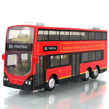 迷你双层巴士 香港常见公交公共汽车 声光 合金 儿童玩具汽车模型