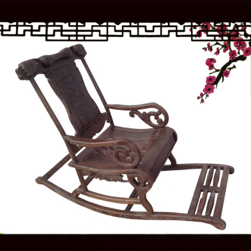特价中式仿古实木红木家具非洲鸡翅木摇椅子躺椅休闲椅乘凉椅