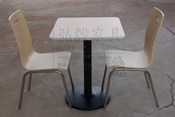 爆款肯德基餐桌椅不锈钢餐桌椅组合快餐桌椅组合食堂分体餐桌椅