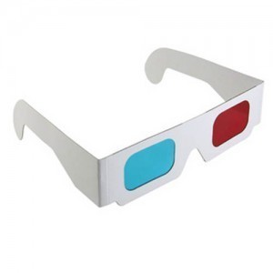 清仓电影眼镜创意纸制 3D立体眼镜看3D电影电视必备红+蓝