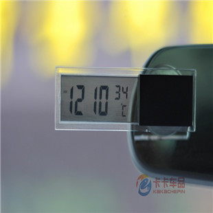 全新到货 吸盘式液晶电子表+温度组合 车内室内电子钟表汽车用品