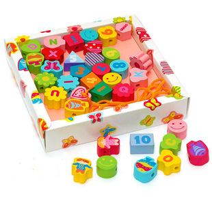 益智玩具 花园彩色积木串珠玩具 穿线玩具 花园串珠