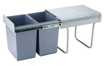 厂家直销 厨房垃圾桶 创意20升双桶抽拉式橱柜垃圾桶 新款