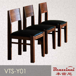 本兹尼Y01 进口橡木低背皮餐椅 仿古做旧纯实木餐厅椅 新古典家具