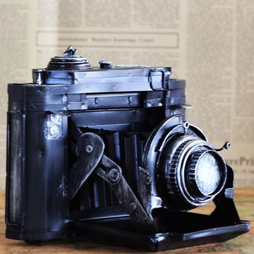 zakka杂货 复古铁皮照相机 胶卷机 怀旧铁艺 可做储蓄罐8210