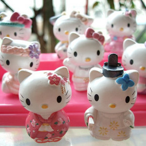 日本风情hello Kitty8款民俗卡通公仔玩偶套装 生日礼物 送女生