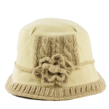 帽子女冬天 日本CHUBBYPUCKS摇粒绒羊毛盆帽渔夫帽毛线帽